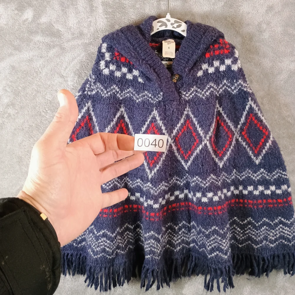 Osh Kosh B'Gosh Fair Isle Inspired Girls Poncho 6